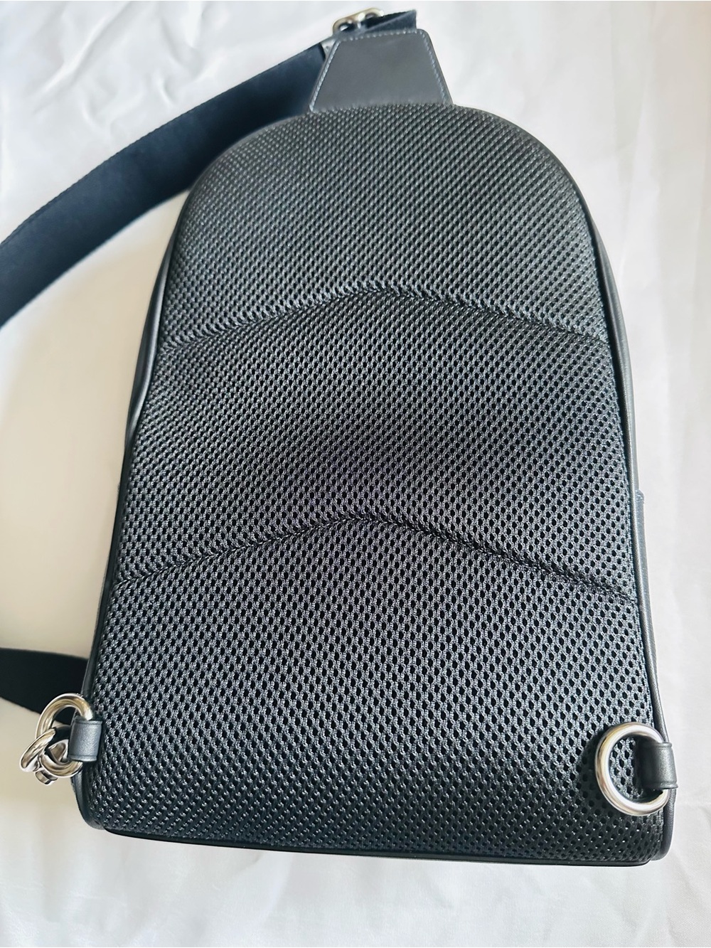 Coach Black Leather Sling Backpack with Silver Hardware - Picture 12 of 13